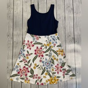 Floral Kids Dress with Navy Top